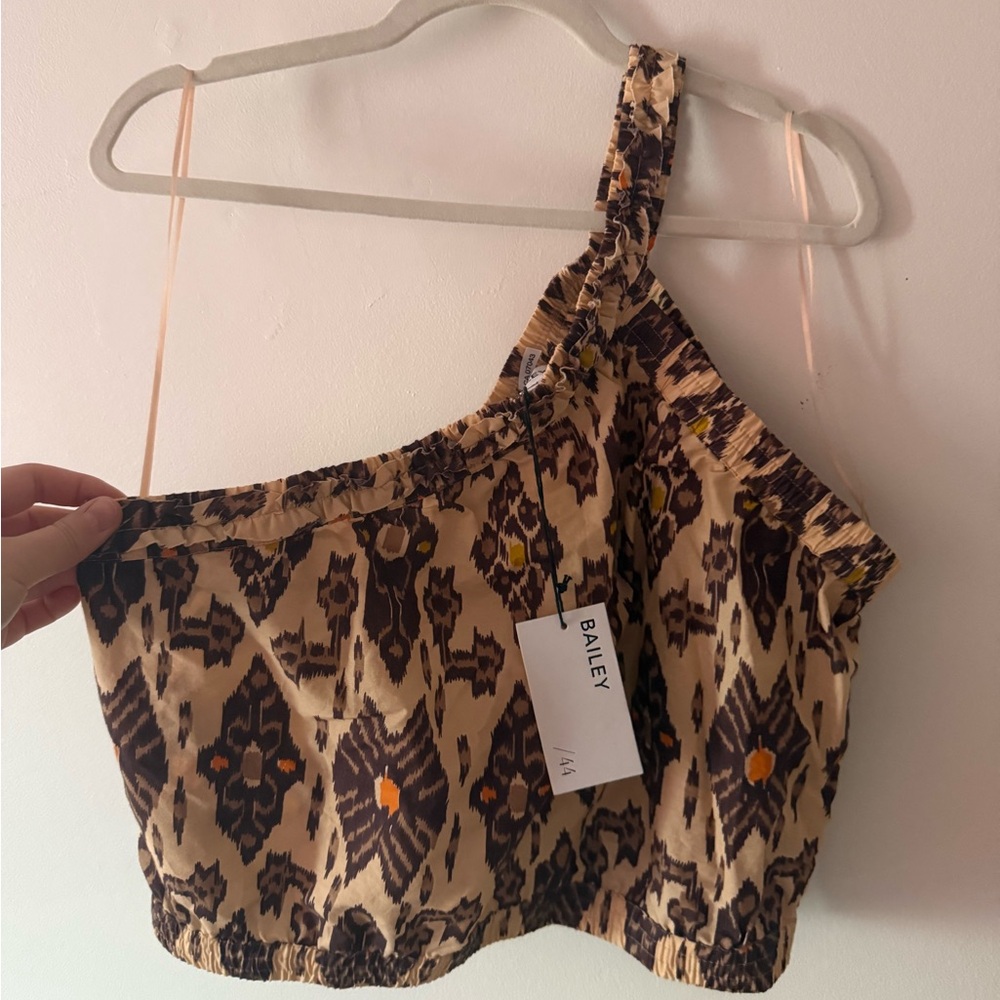 BAILEY / 44 One Shoulder Cropped Tank in Aztec Brown NWT (Size XL)